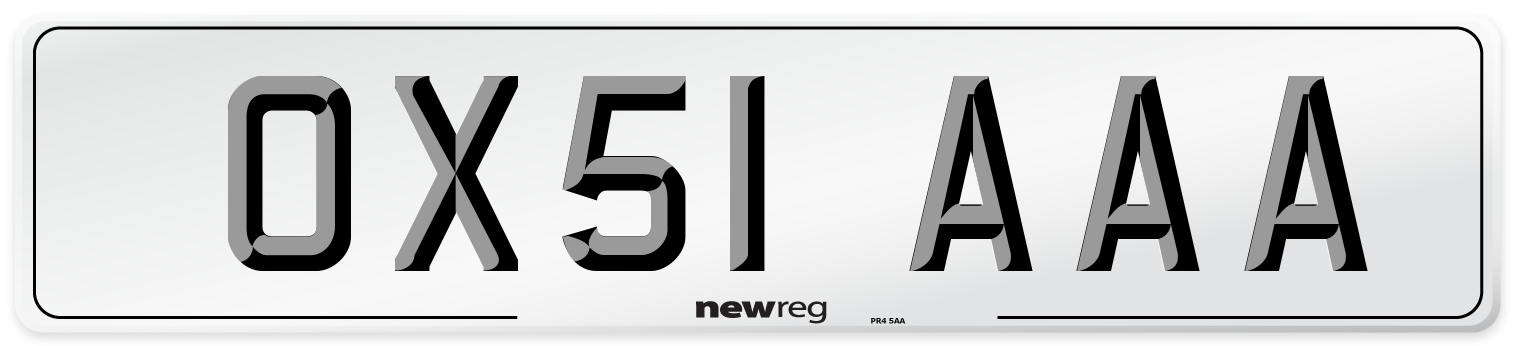 OX51 AAA Number Plate from New Reg